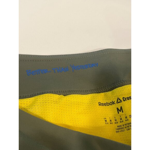 Reebok CrossFit Womens Shorts Medium Yellow/Gray Polyester & Spandex - Picture 5 of 6